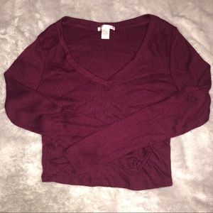 LONG SLEEVE CROP TOP ( FASHIONNOVA )